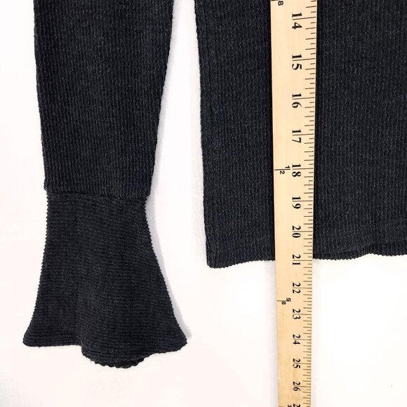 Madewell Sweater Top Ribbed Bell Long Sleeve Shirt Stretch Womens XXS - Picture 6 of 11